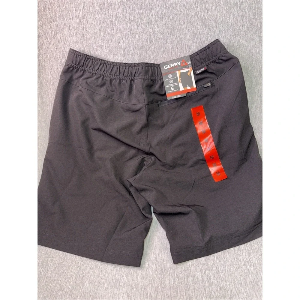 GERRY MEN'S TRAIL SHORT LIGHT WEIGHT PERFORMANCE ACTIVE 4 POCKETS  SIZE M, BLACK